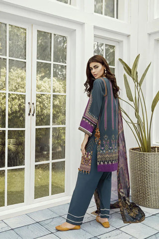 Baroque Fuschia Embroidered Lawn Collection -Green Suit