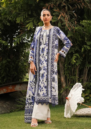 Shadow Sisters Blue and White Lawn Suit- Elaf Prints Collection 2024