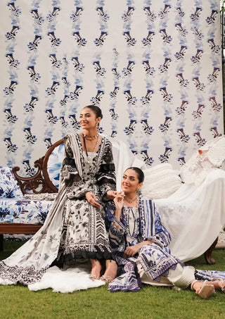 Shadow Sisters Blue and White Lawn Suit- Elaf Prints Collection 2024