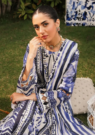 Shadow Sisters Blue and White Lawn Suit- Elaf Prints Collection 2024