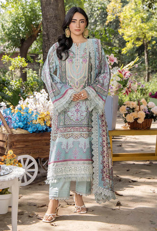 Adan's Libas Jasmine Unstitched Lawn-Blue