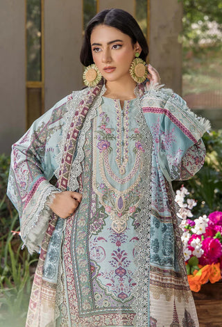 Adan's Libas Jasmine Unstitched Lawn-Blue