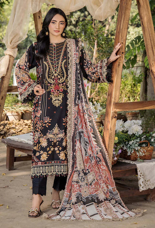 Adan's Libas Jasmine Unstitched Lawn Collection- Black Suit