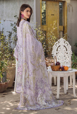 Adan's Libas Jasmine Unstitched Lawn- Lavender Suit