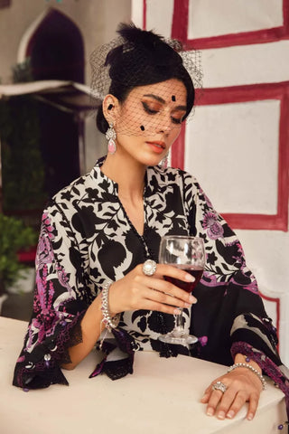 Maria B M Print Fall Winter Collection -Black White Suit