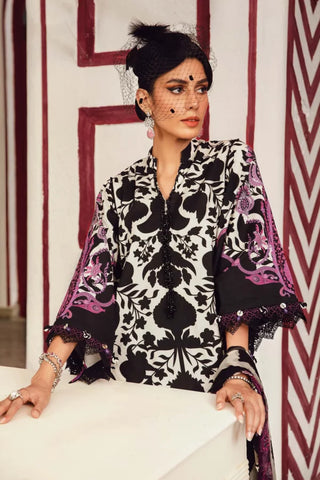 Maria B M Print Fall Winter Collection -Black White Suit