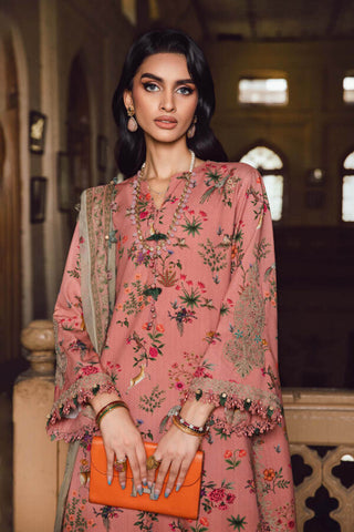 Maria B M Print Fall Winter Collection -Peach Suit
