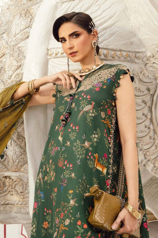 Maria B M Print Fall Winter Collection -Mehendi Green Suit