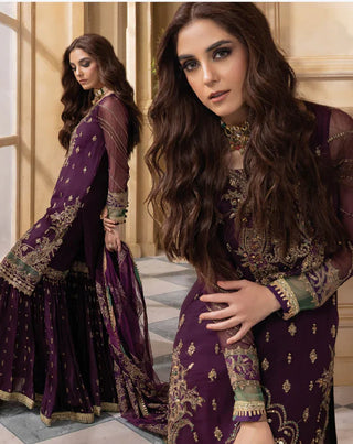 Charizma Dastan-E-Jashan Luxury Chiffon Collection -Wine Suit