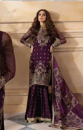 Charizma Dastan-E-Jashan Luxury Chiffon Collection -Wine Suit