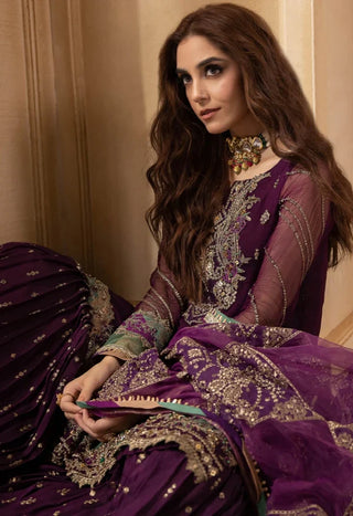 Charizma Dastan-E-Jashan Luxury Chiffon Collection -Wine Suit