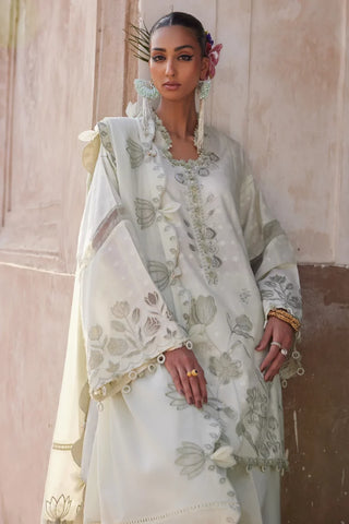 Elan Lawn 25 Embroidered Collection- Sea Green