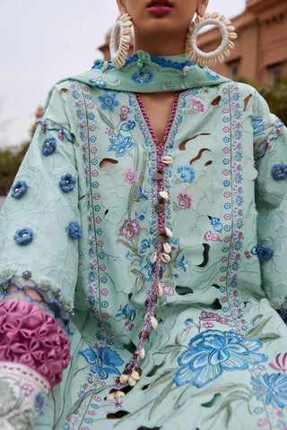 Elan Lawn 25 Embroidered Collection- Mint Green Suit