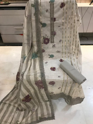Siron C Mal Jacquard Collection -Off White Green Suit