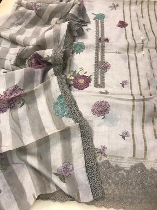 Siron C Mal Jacquard Collection -Off White Green Suit