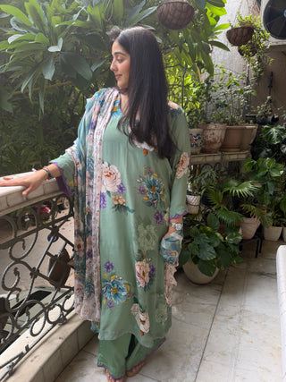 Mint Leheriya Crepe Suit – Stitched