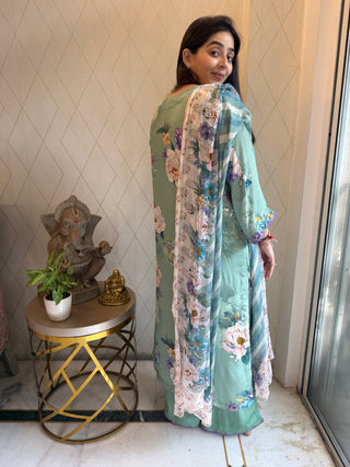 Mint Leheriya Crepe Suit – Stitched
