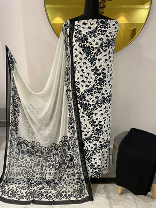 Black Noor Digital Print Crepe Suit – Unstitched