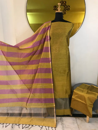 Siron.c Special Banarsi Silk Suits with South Silk Bottom & Striped Dupatta | Festive Collection