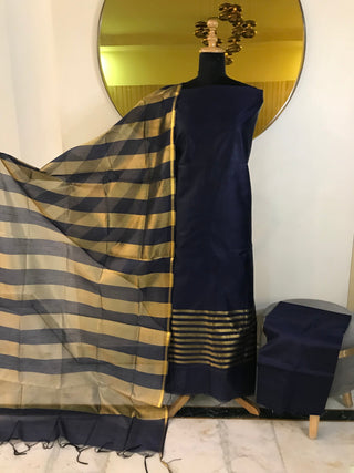 Siron.c Special Banarsi Silk Suits with South Silk Bottom & Striped Dupatta | Festive Collection