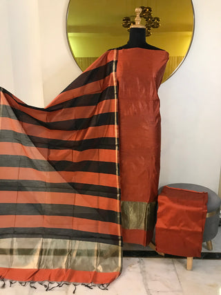 Siron.c Special Banarsi Silk Suits with South Silk Bottom & Striped Dupatta | Festive Collection