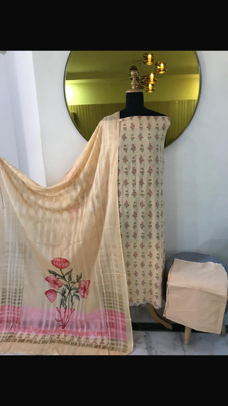 Siron C Cotton Rubia Digital Printed Collection-Yellow Pink Suit