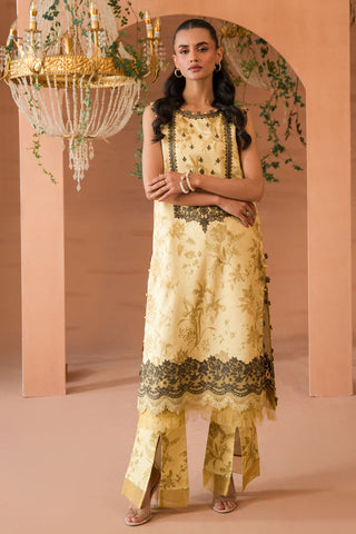 Jade Flora Embroidered 2 Piece- Yellow Set