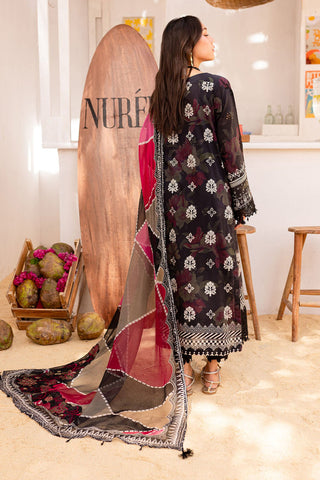 Nureh Gardenia Embroidered Collection-Black Suit