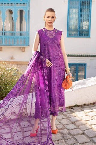 Maria B Luxury Lawn -Purple Cutwork Suit