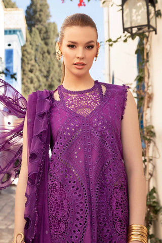 Maria B Luxury Lawn -Purple Cutwork Suit