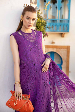 Maria B Luxury Lawn -Purple Cutwork Suit