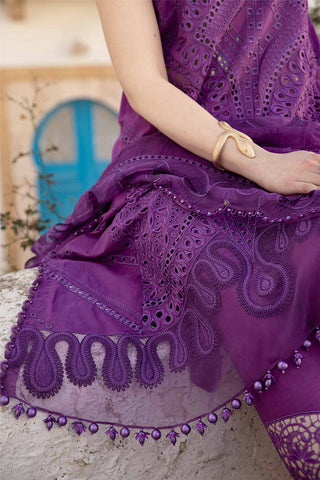 Maria B Luxury Lawn -Purple Cutwork Suit