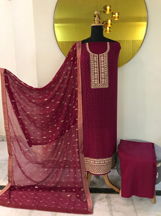 Siron C Designer Unstitched Embroidered Georgette Collection – Festive Elegance