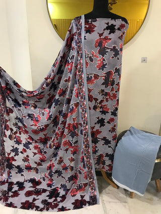 Pakistani Palachi Velvet Collection- Blueish Grey Suit