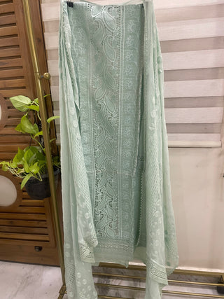 Siron C Designer Georgette Embroidered Suit – Elegant 3 Piece Unstitched Set