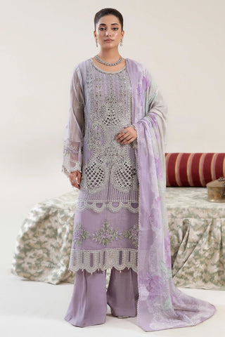 ZA Clothes Luxury Chiffon Semi Stitched Collection- Lavender Suit