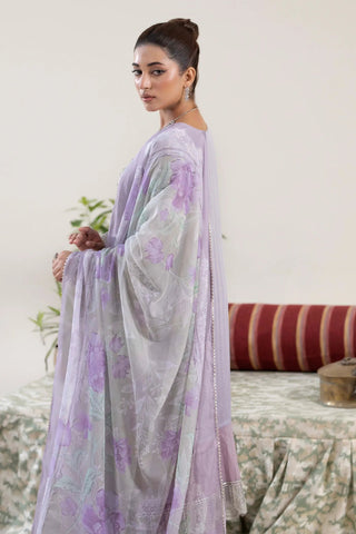 ZA Clothes Luxury Chiffon Semi Stitched Collection- Lavender Suit