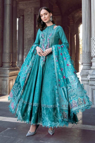 Maria B Linen Winter Collection- Sea Green Suit