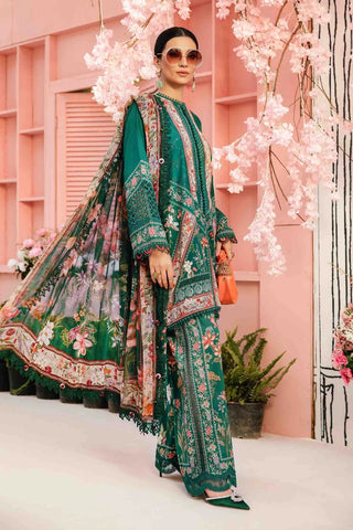 Maria B M Print Summer Lawn Collection -Bottle Green Suit