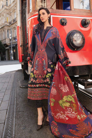 Maria B M Prints Fall Winter Collection - Embroidered Cambric/Linen Material Suits