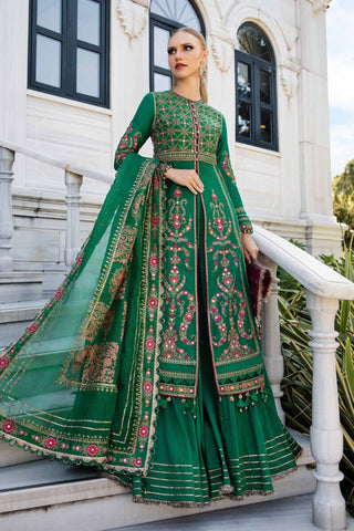 Maria B Sateen Embroidered Collection -Green Suit