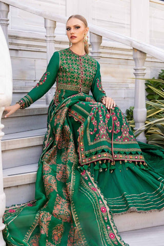 Maria B Sateen Embroidered Collection -Green Suit