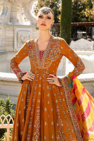 Maria B Sateen Embroidered Collection -Rust Suit