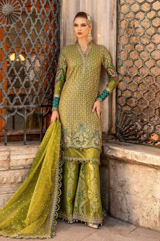 Maria B Sateen Embroidered Collection -Mint Green Suit