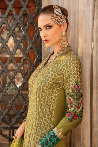 Maria B Sateen Embroidered Collection -Mint Green Suit