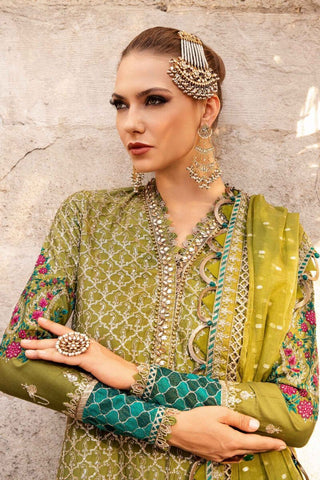 Maria B Sateen Embroidered Collection -Mint Green Suit