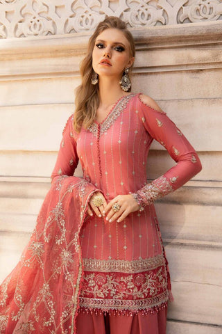 Maria B Sateen Embroidered Collection -Pink Suit