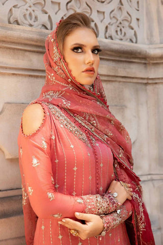 Maria B Sateen Embroidered Collection -Pink Suit