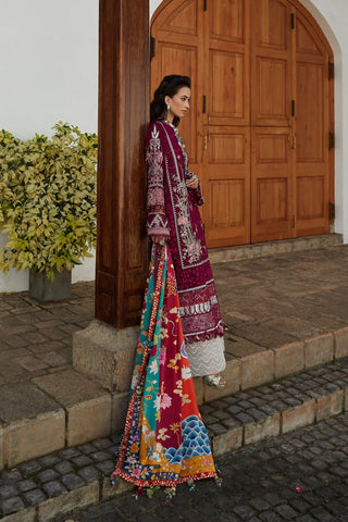 Elan Lawn Cotton Embroidered Suit- Magenta Pink