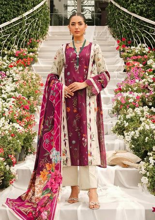 Maroon Twilight Ties suit set with a lawn shirt and voile dupatta
